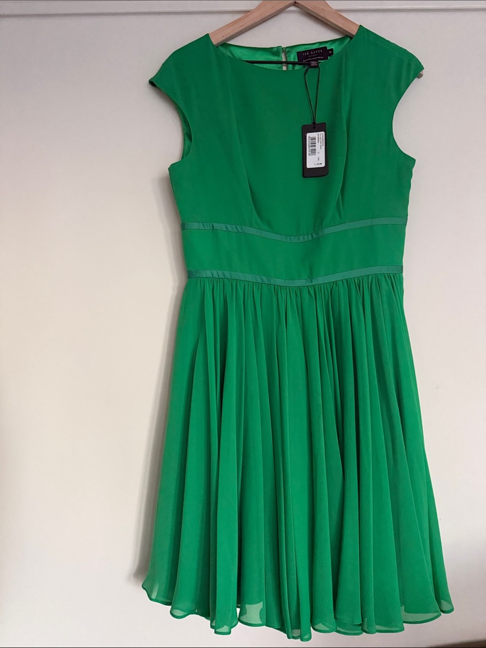 Ted Baker London Bright Green Pleated Midi Dress